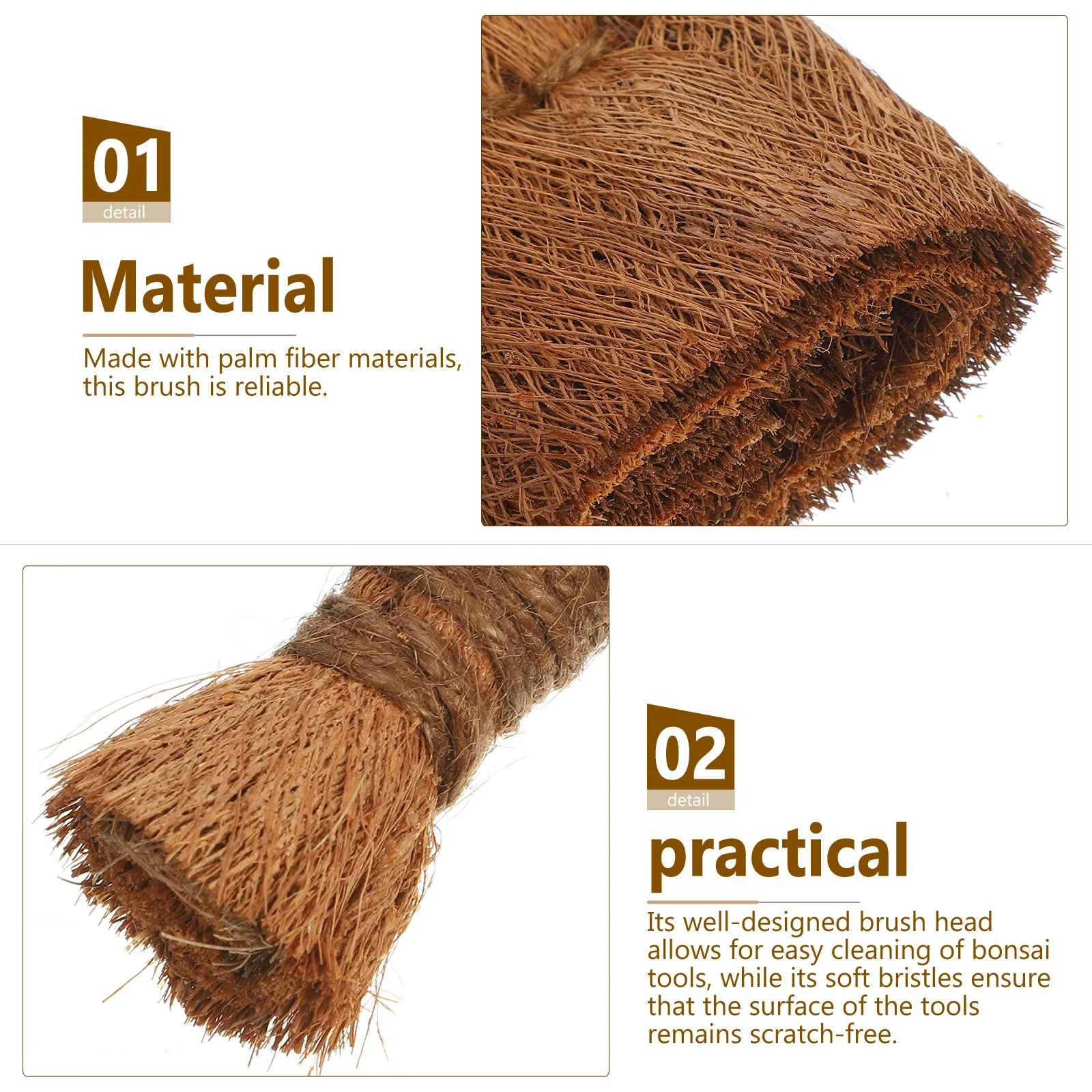 

Bonsai Cleaning Brush Garden Tool Palm Fibre Scrub For Flowerpot Wash Multi-Function Planter Cleaning Accessory Garden Supplies