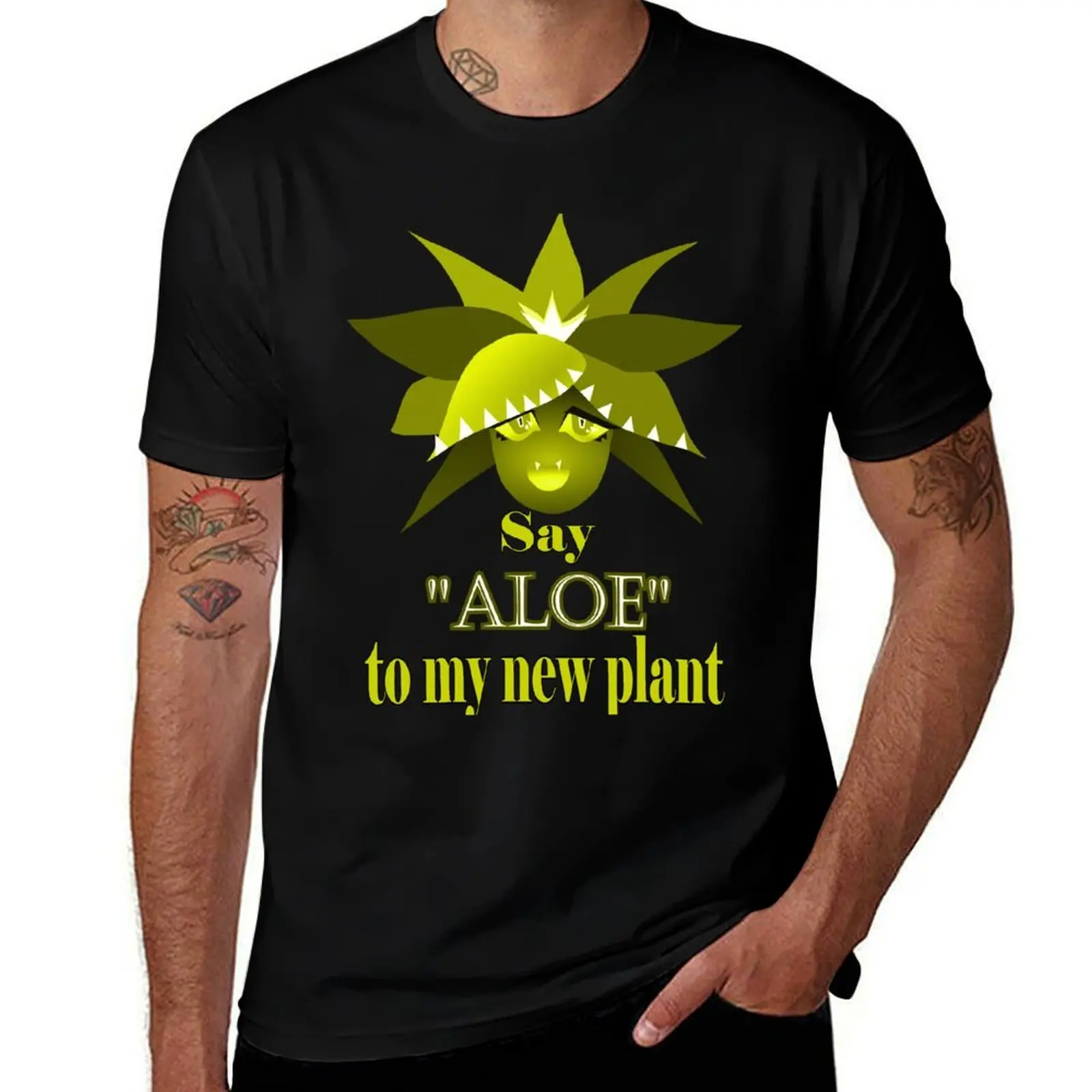 Скажи Алоэ мое новое растение - Футболка Aloe the mandrake (Желтый) модные рубашки одежда больших размеров Мужские футболки