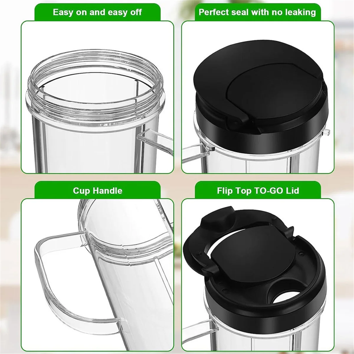 

22 Oz Tall Cup with Flip Top To-Go Lid Replacement Part for Magic Bullet 250W MB1001 Blenders Cup Mug with Handle HOT