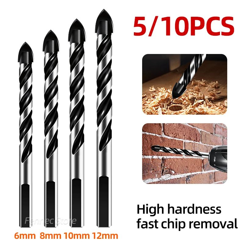 6-12mm Triangle Diamond Drill Set Multifunctional Glass Metal Tile Drill Bit Ceramic Concrete Brick Wood Punching Hole Saw