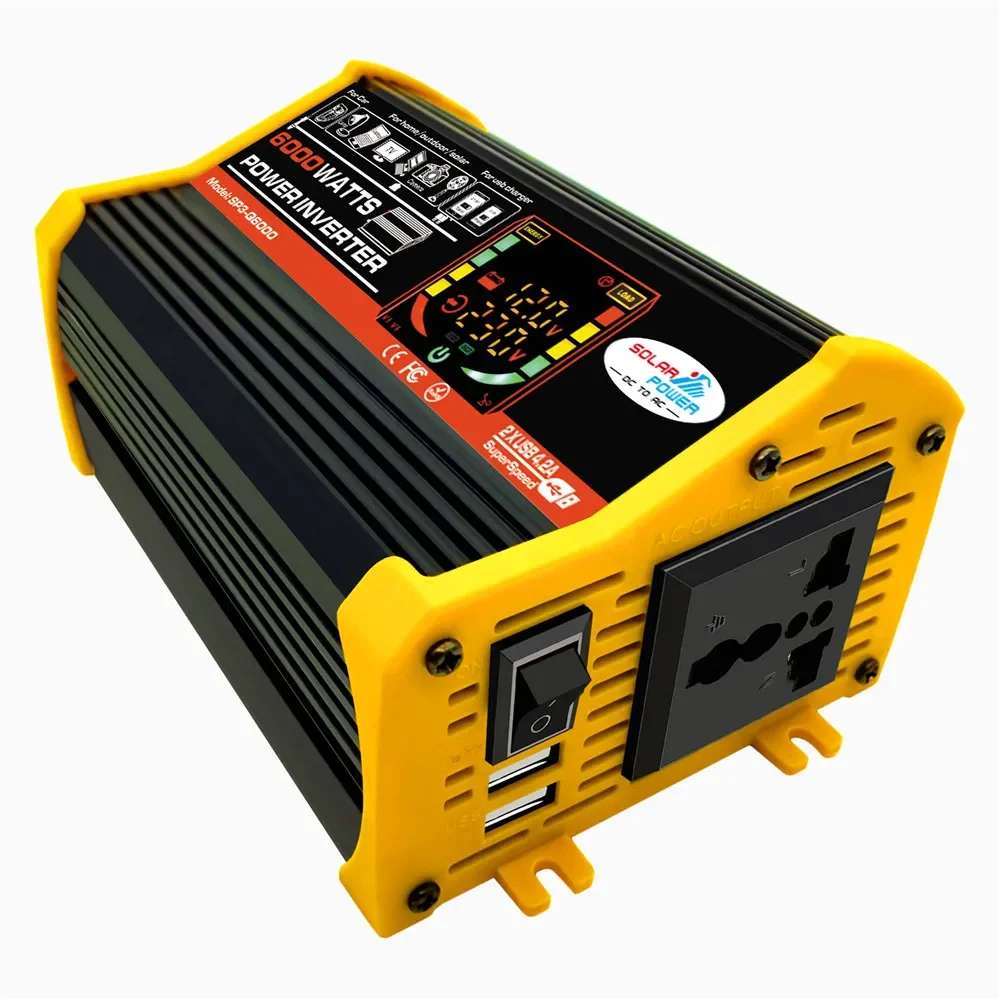 1000W 전원 인버터 12v ~ 220v 110vDC ~ AC 사인파 태양광 변환기 변압기 자동 인버터 12 V 220 V 110 V 자동차용
