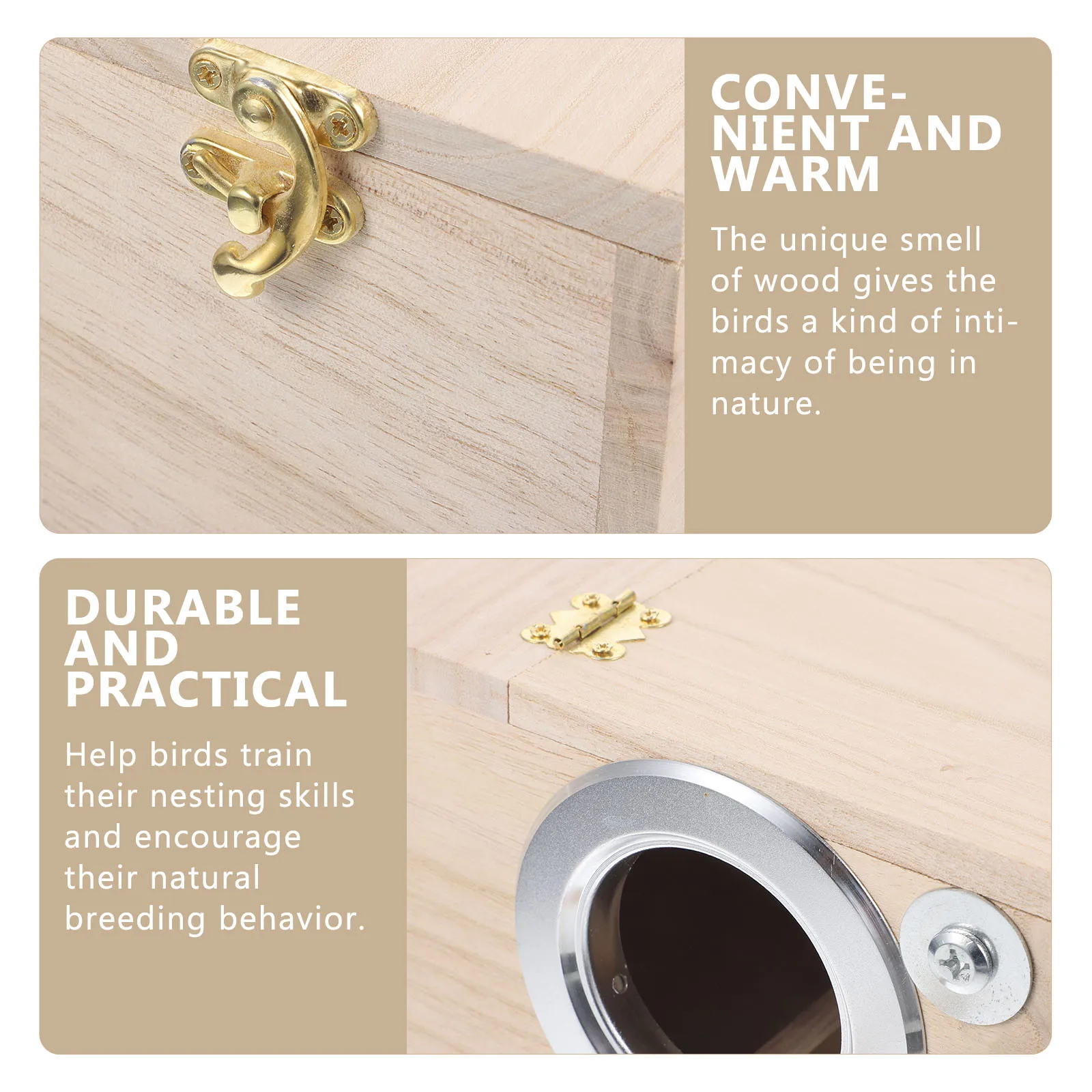 

Bird Nest Bird Cage Natural Wood Parrot Breeding Box Warm Nesting For Cockatiel Wooden Nesting Box Birds Supplies