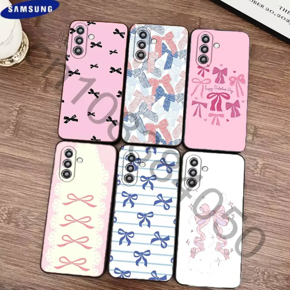 Butterfly Knot  Phone Case For Samsung S24 21 22 23 30,Ultra Plus,Fe,Lite,Note Black Soft Cover