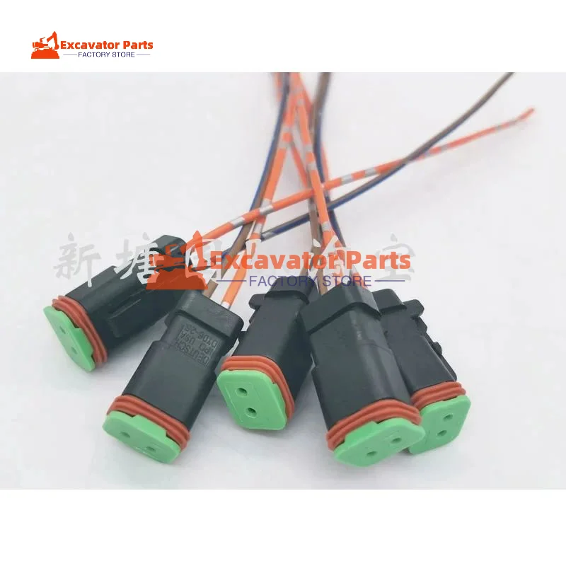 For PC CAT Hydraulic Pump Pressure Switch Proportional Solenoid Valve Pair Plug-In Socket Connector Excavator Parts