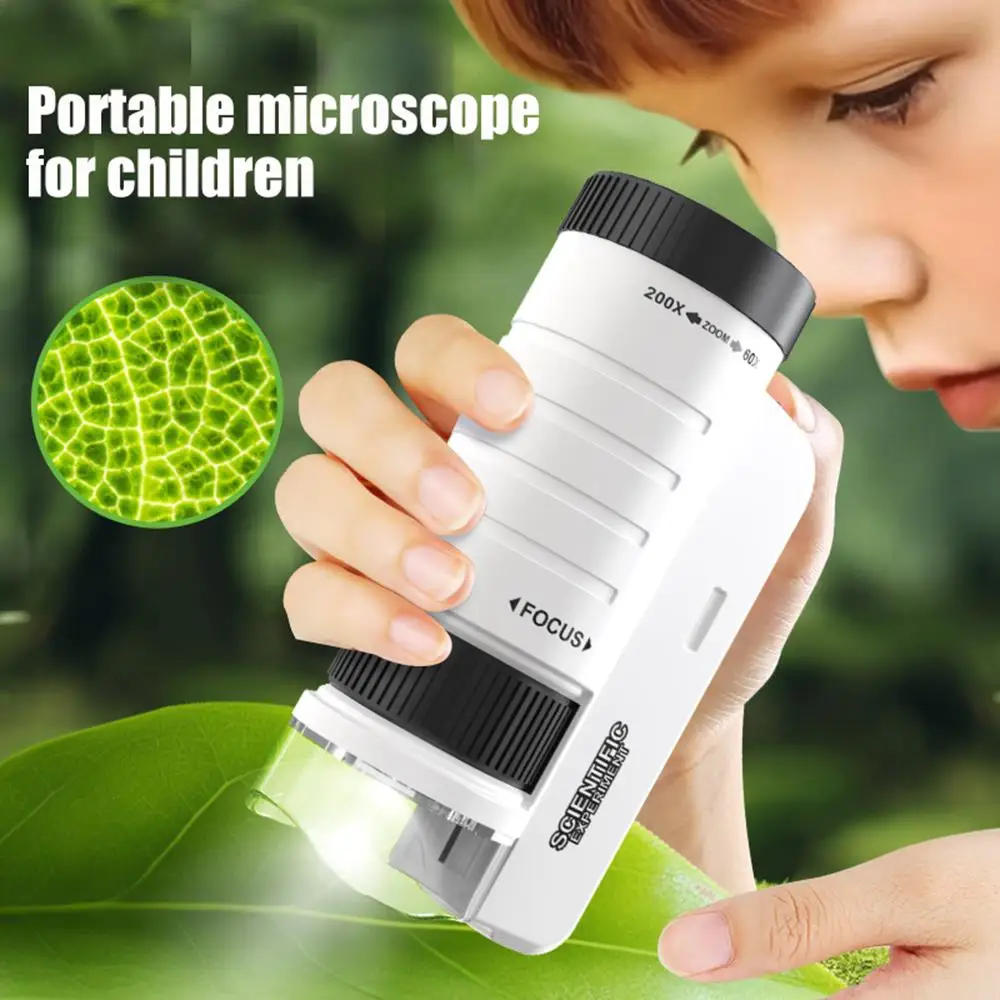 Portable HD Handheld Microscope for Kids with Light - Educational Science Toy Gift (Black)