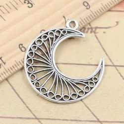 10pcs Charms Hollow Moon 34x30mm Tibetan Silver Color Pendants Antique Jewelry Making DIY Handmade Craft