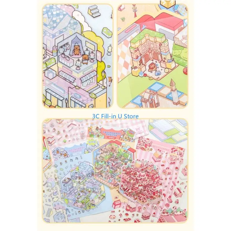 G8ta Capibala World Szene Aufkleber Miniaturisierte Landschaftsaufkleber DIY -Szene Machen Sie Aufkleber Journaling Supplies