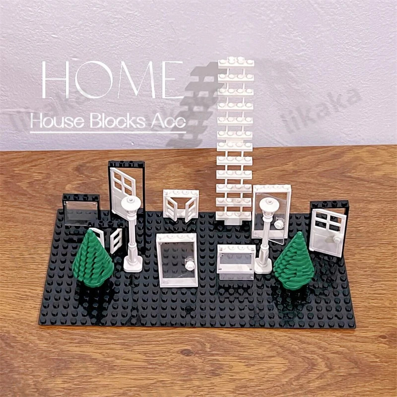 City Friends Door Window Set Building Blocks Compatible Classic House Architecture Blocks Parts MOC Bricks DIY Toys for Kids