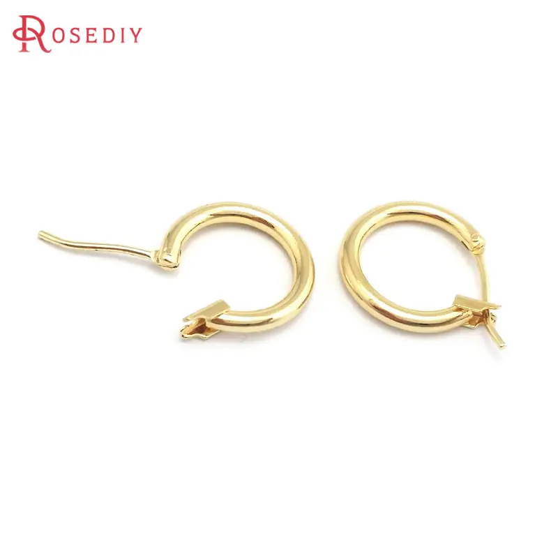 

6PCS 18K Gold Color Round Circle Loop Earrings Hoops Women's Earrings High Quality Diy Accessories Rosediy official-website