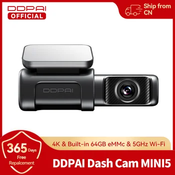 DDPAI Dash Cam Mini5 4K UHD DVR Videocamera per auto Registratore per auto Dash Camera GPS ADAS eMMC Archiviazione integrata 5GHz Wi-Fi SR2.0