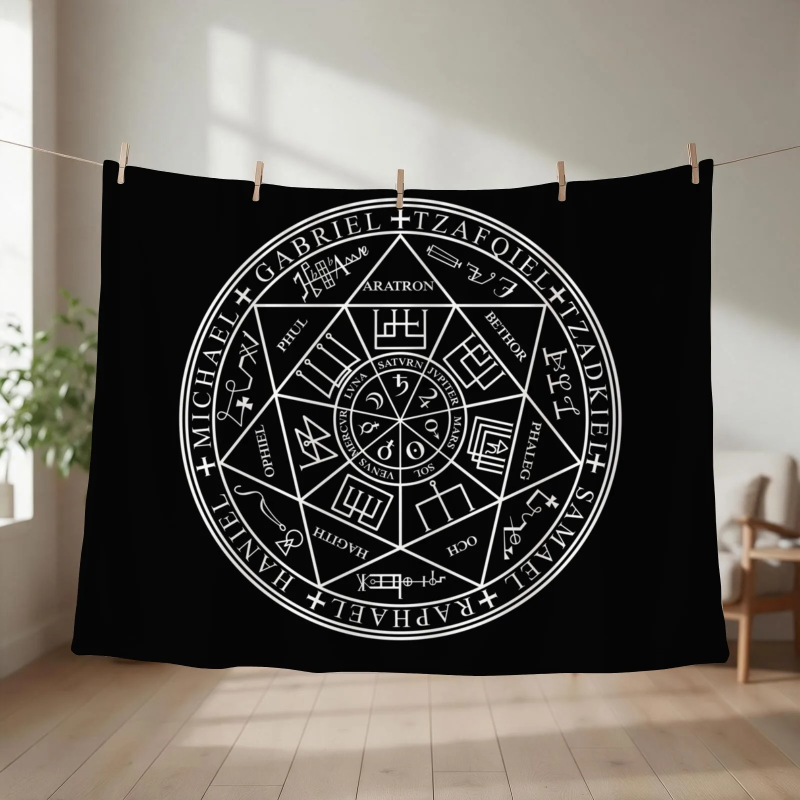 Seals Of The Seven Archangels Throw Blanket couch cozy soft plush fuzzy picnic outdoor blanket