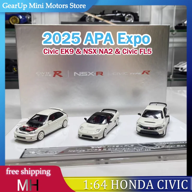 

MH 1:64 Honda Civic EK9 & NSX NA2 & Civic FL5 2025 APA Expo JDM Alloy Diecast Models Limited Edition for Honda Collectors Toy