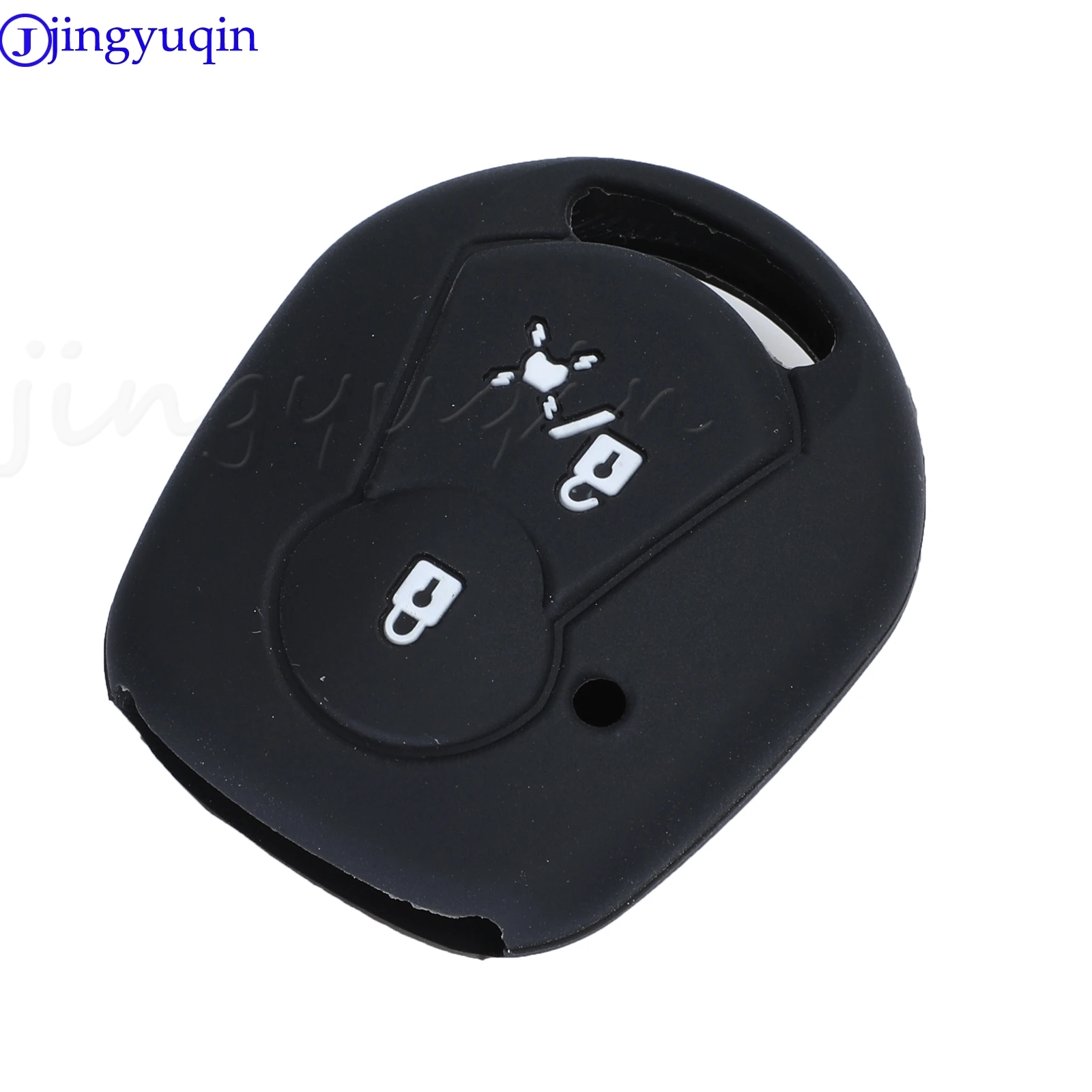 jingyuqin Silicone Car Key Cover FOB Case For Ssangyong Actyon Kyron Rexton 2 Button Remote Key Case Jacket Keychain Car-styling