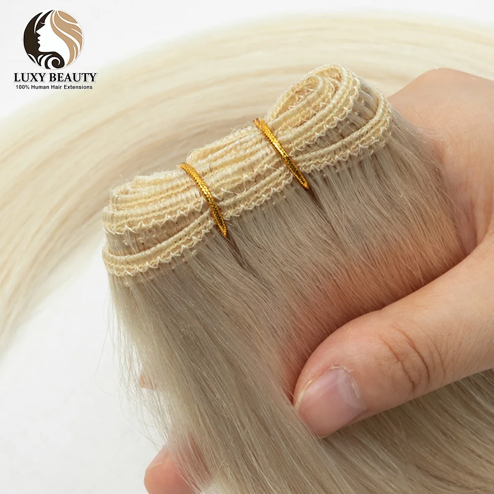 

Straight Human Hair Weft Bundles Blonde Brown Human Hair Extensions 50g/Pcs 12"-24" Straight Remy Skin Double Weft Hair Weaves