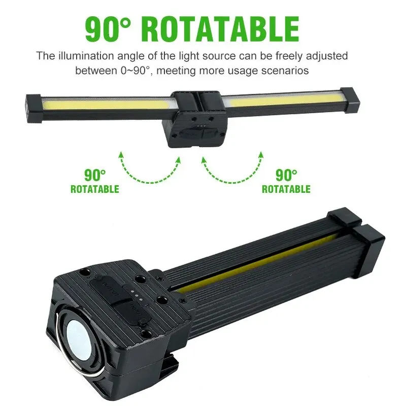 Strong Flashlightoutdoor Multifunctional Camping Lightingflashlight Auto Repair Work Lightfolding COB Light
