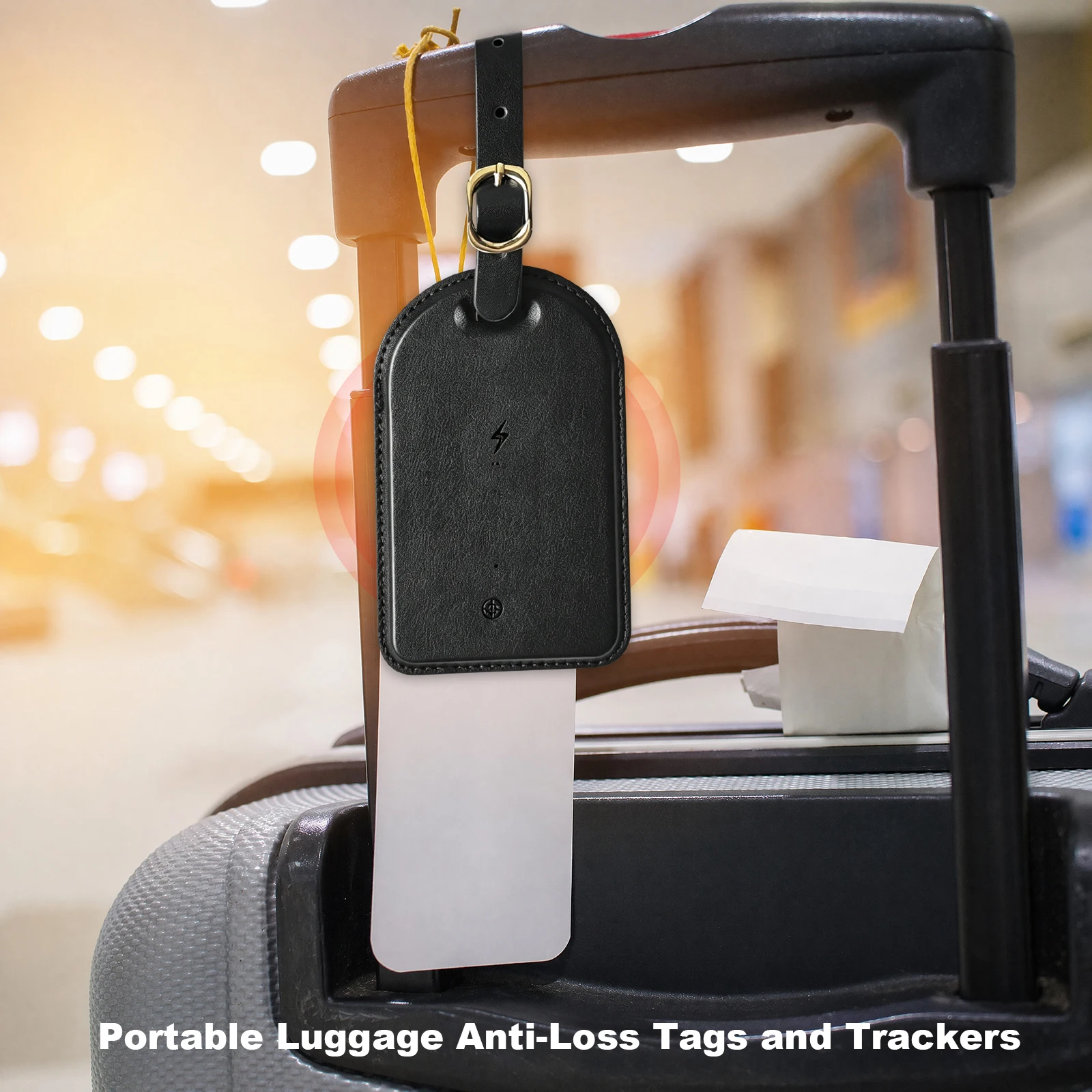 Rechargeable Luggage Tag Anti-Lost Device-compatible GPS Tracker Locator for IOS Devices Travel Tag PU