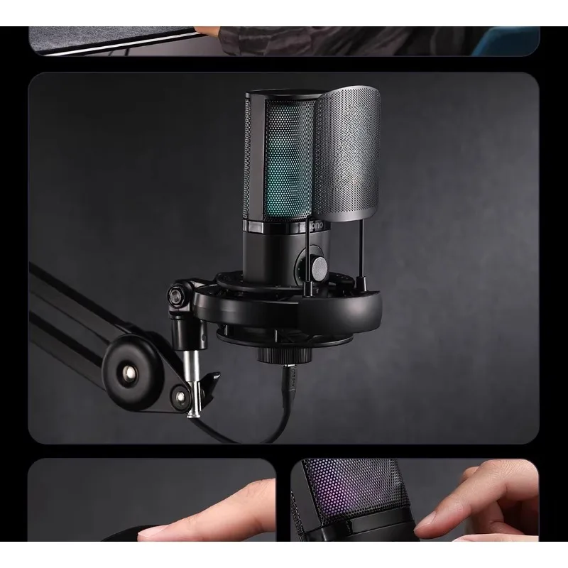 

PM450 computer microphone desktop live game live streaming host singing noise reduction dedicated recording flash microphone