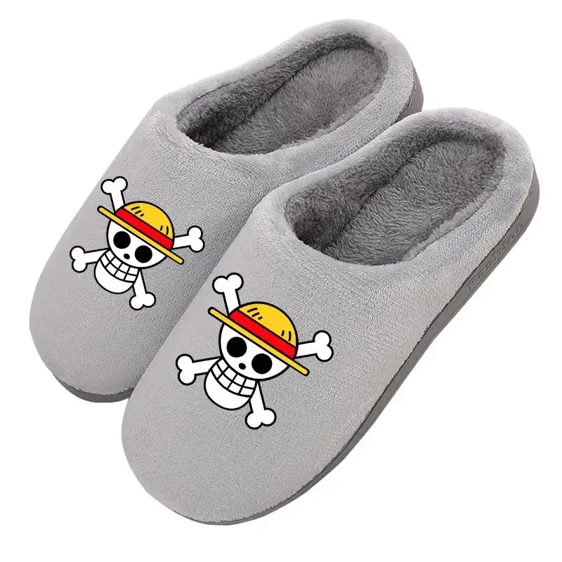 One Piece Men Slippers Indoor Soft Plush Women House Warm Home Fur Slipper Male Couple Shoes Fluffy Big Size Casual Slide Shoes