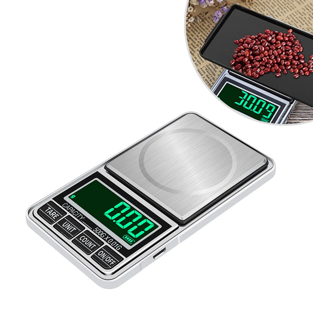 High Precision Electronic Scale Mini Digital Pocket Scales Weight Measuring Tool for Jewelry Crude Medicine Daily Use (500g/001