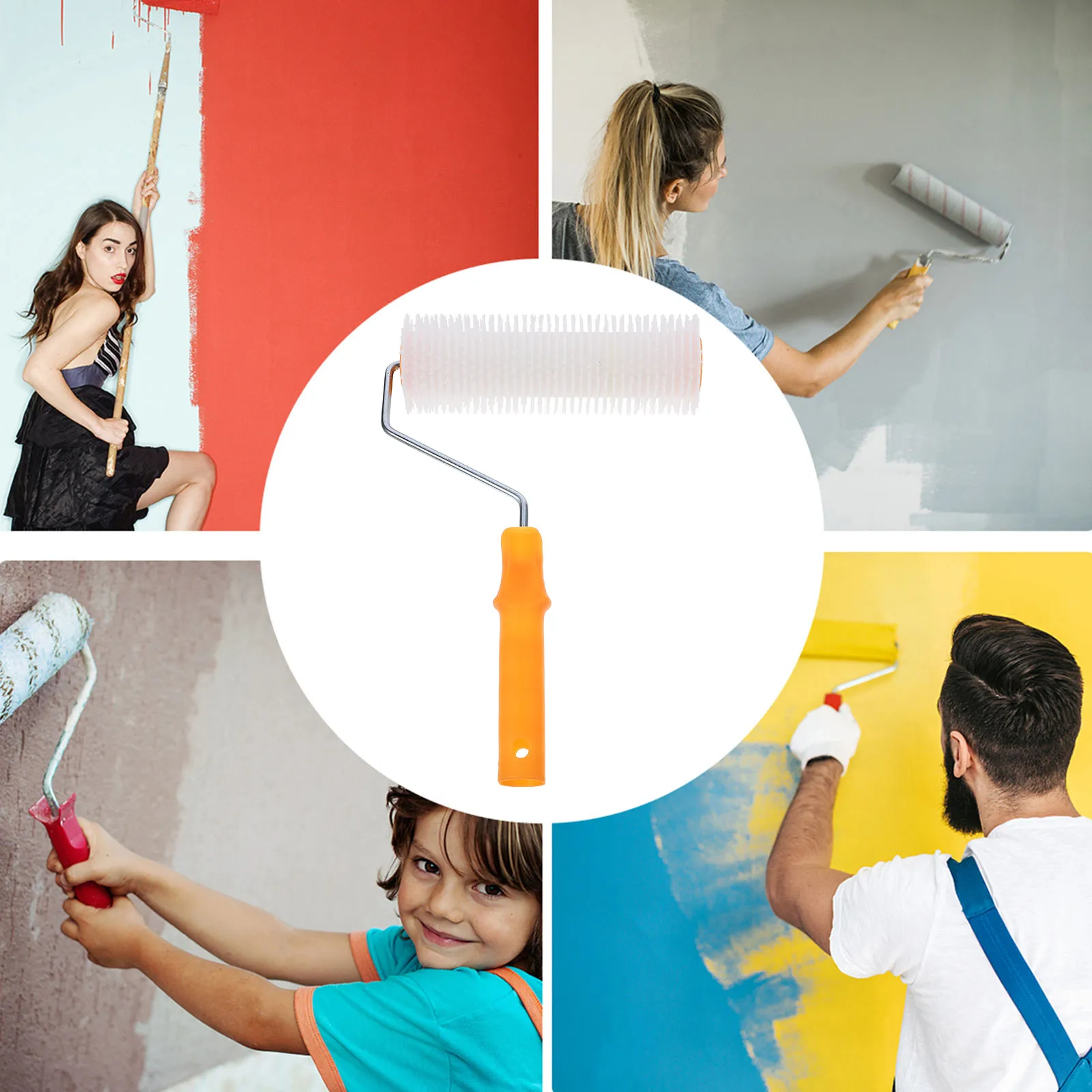 1Pcs Spiked Roller Self Leveling Screed Flooring Ergonomic Handle Epoxy Paint Brush Tool Wall