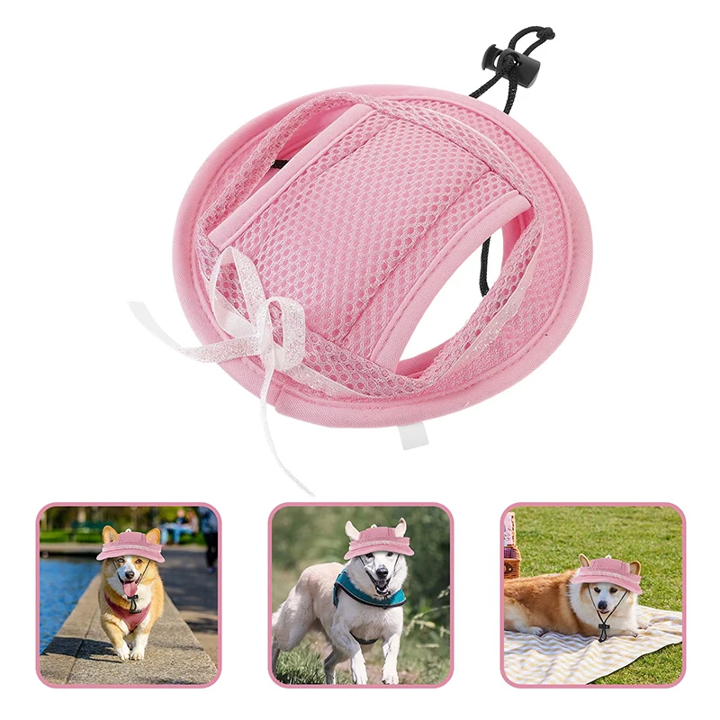 Breathable Pet Sun Hat With Bow | S/M/L Sizes Ear-Exposed Su