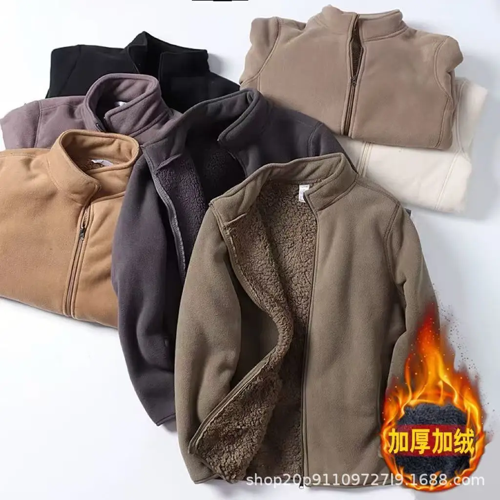 

2025 флисовая куртка, мужские осенние и зимние топы, спортивная куртка на открытом воздухе, свободная двусторонняя флисовая куртка