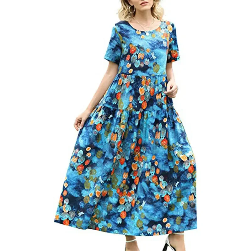 

Повседневное свободное богемное длинное летнее пляжное платье