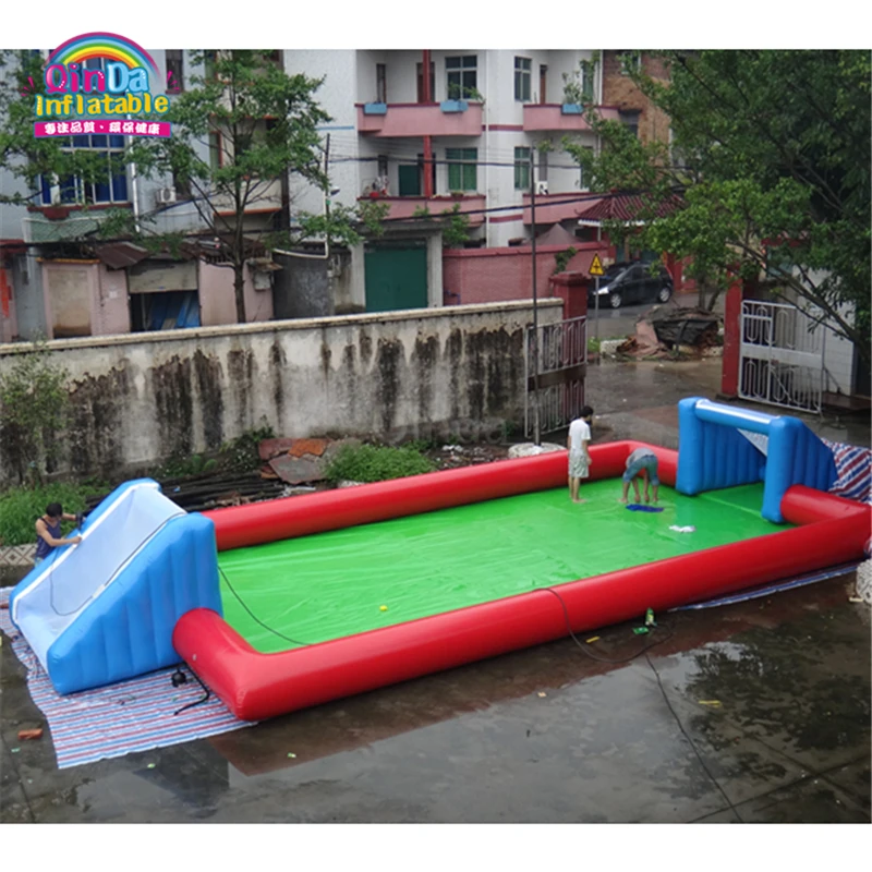 Customized Soap Football Field Inflatable Soccer Pitch, Inflatable Soccer Field For Sale