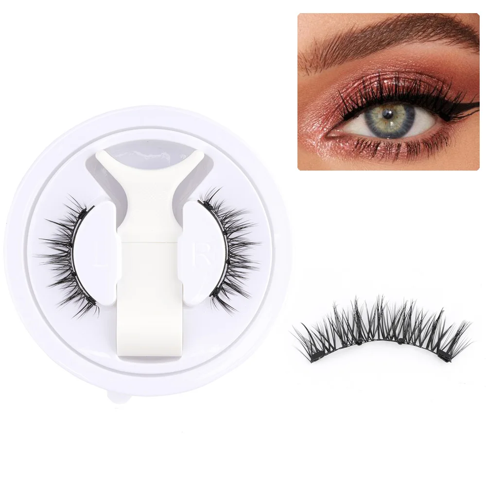 1 Pair Magnetic Eyelashes Handmade Soft Fluffy Faux Mink Eye Lashes Reusable Eyelash Extension  Magnet Eye Lashes With Tweezers