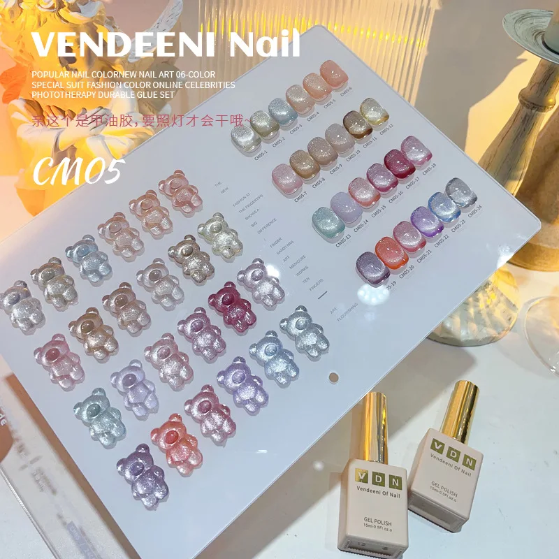 VENDEENI 24 สี CAT EYE เล็บเจลเล็บ Salon 2024 ใหม่ Professional ขายร้อนแฟชั่นเล็บชุดปลอดสารพิษ UV เจลขายส่ง