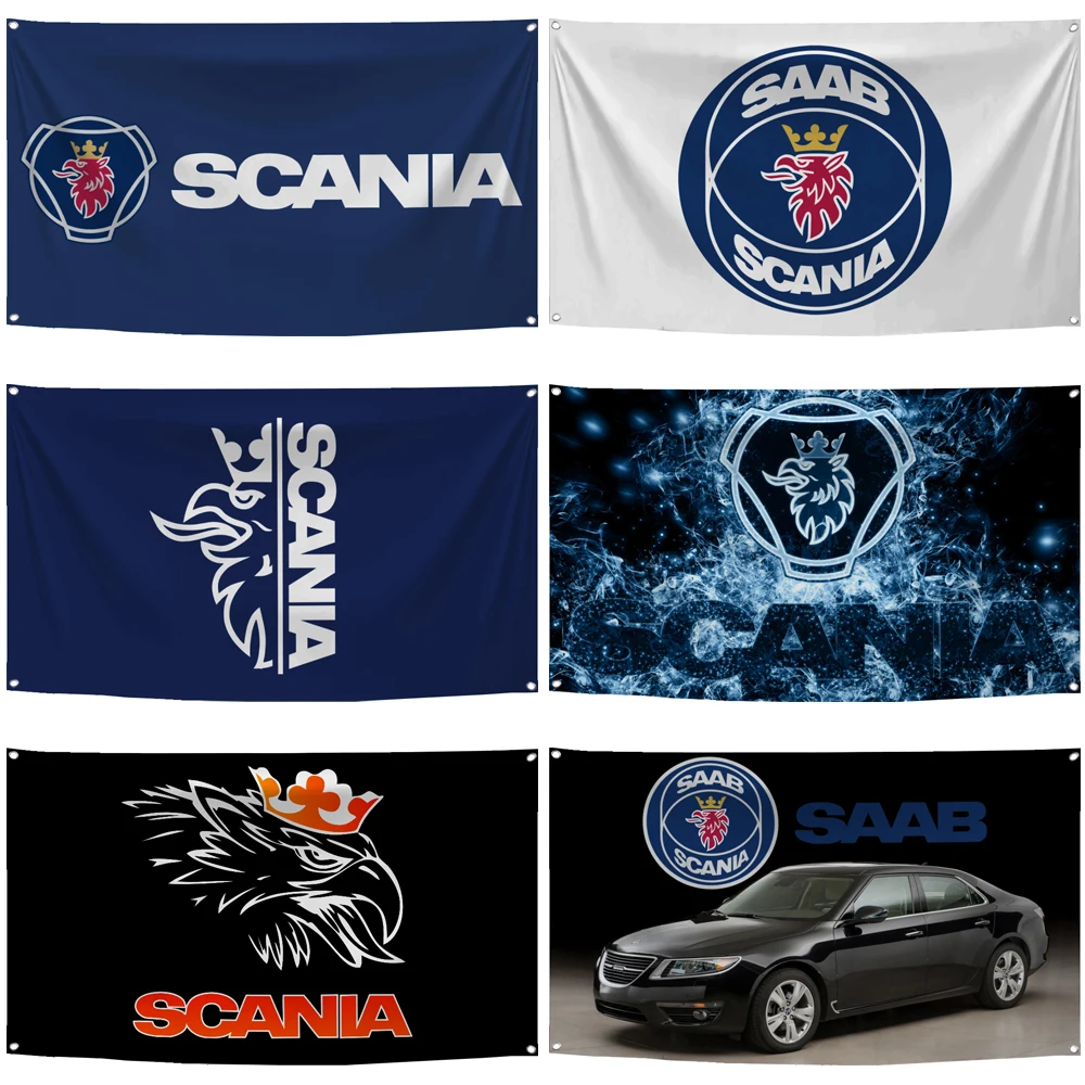 60x90cm 90x150 Sweden Saabs Scanias Flag Polyester Digital Printed Car Club Banner Tapestry curtain