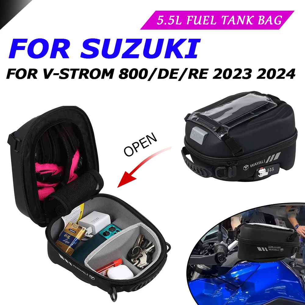 

Fuel Tank Bag Luggage For SUZUKI V-Strom 800 DE RE DL800 800DE 800RE 2023 2024 Motorcycle Navigation Waterproof Bag Tanklock