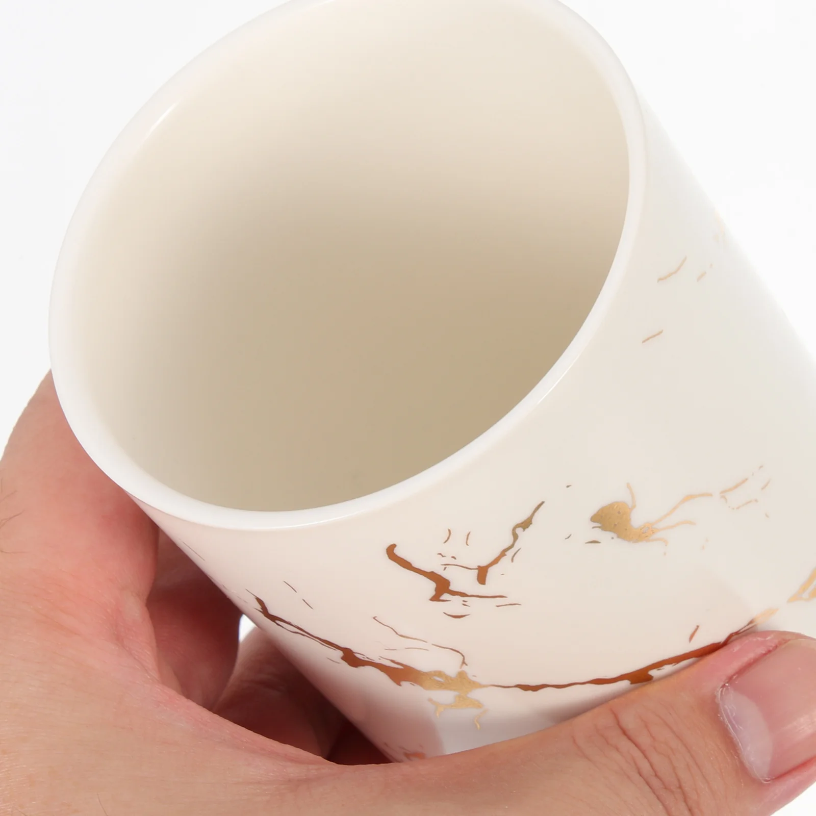 

Marble Pattern Mouthwash Cup Practical Ceramic Toothbrush Mug Multipurpose Storage Cup for Home Bathroom Travel Use