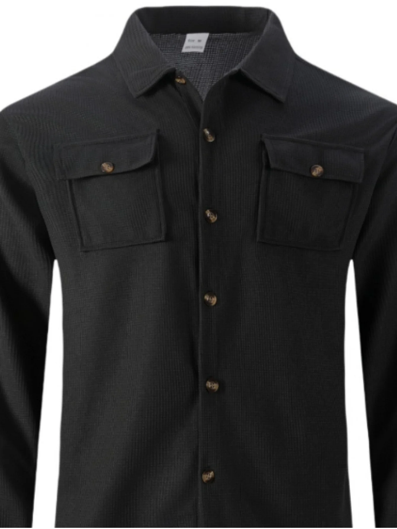 Ensemble deux pièces pantalon gaufré à manches longues, couleur unie, double poche, cardigan boutonné, chemise, nouvelle collection automne