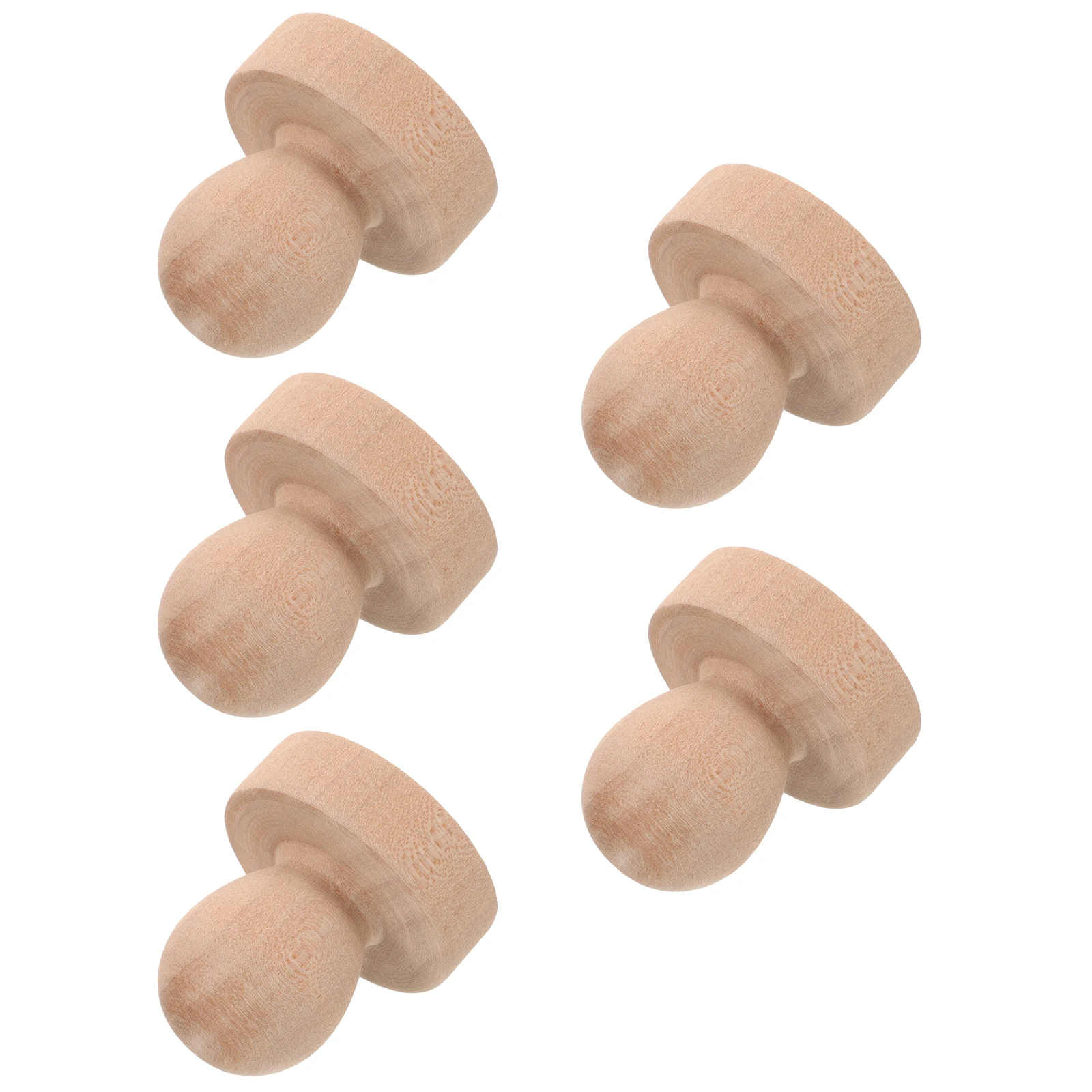 

3pcs Solid Wood Round Handle Craft Stamp Diy Account Seal Decoration Scrapbooking Knob Wooden Seal Handle Stamps For Crafting