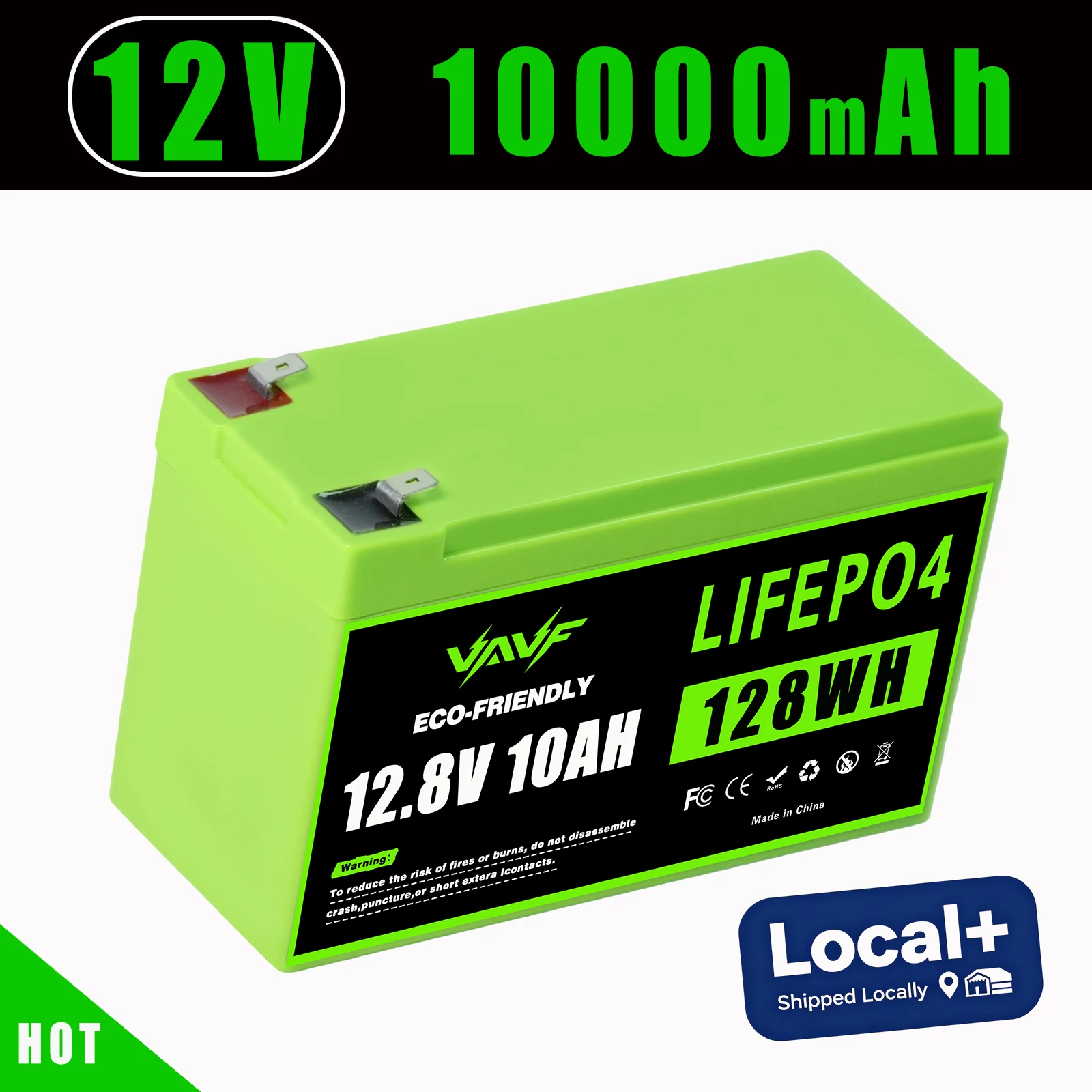 Image of 12,8V 10000mAh LiFePO4-Akkupack mit echter Kapazität, für USV, netzunabhängige Anwendungen, Solaranlagen, Outdoor-Audio-CCTV-Kameras, Lieferung aus europäischem Überseelager