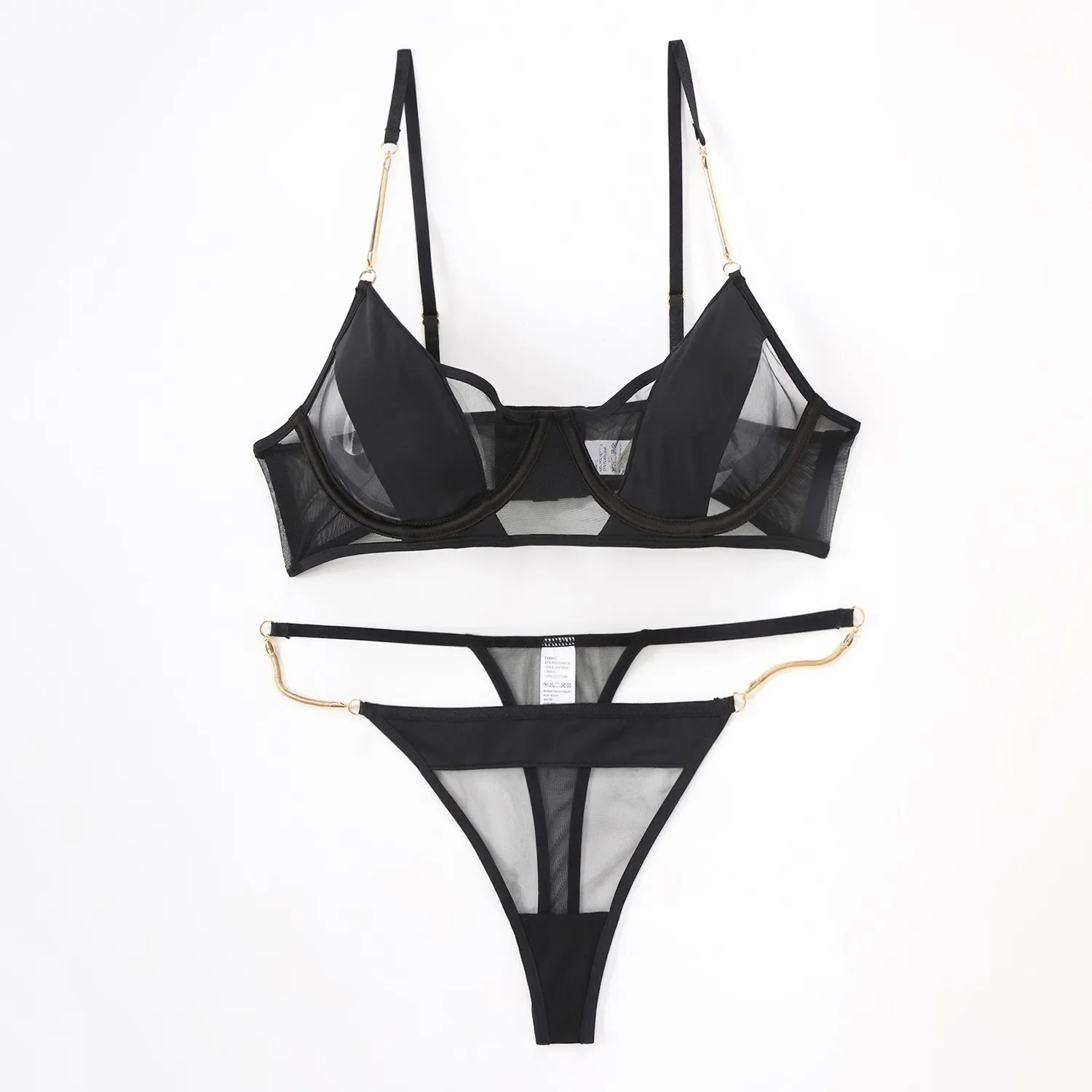 Women Sexy Bra Set Thin See Through Lingerie Micro Bikini Ladies Elegant Underwear  Micro Bikini Bra and Thong Set