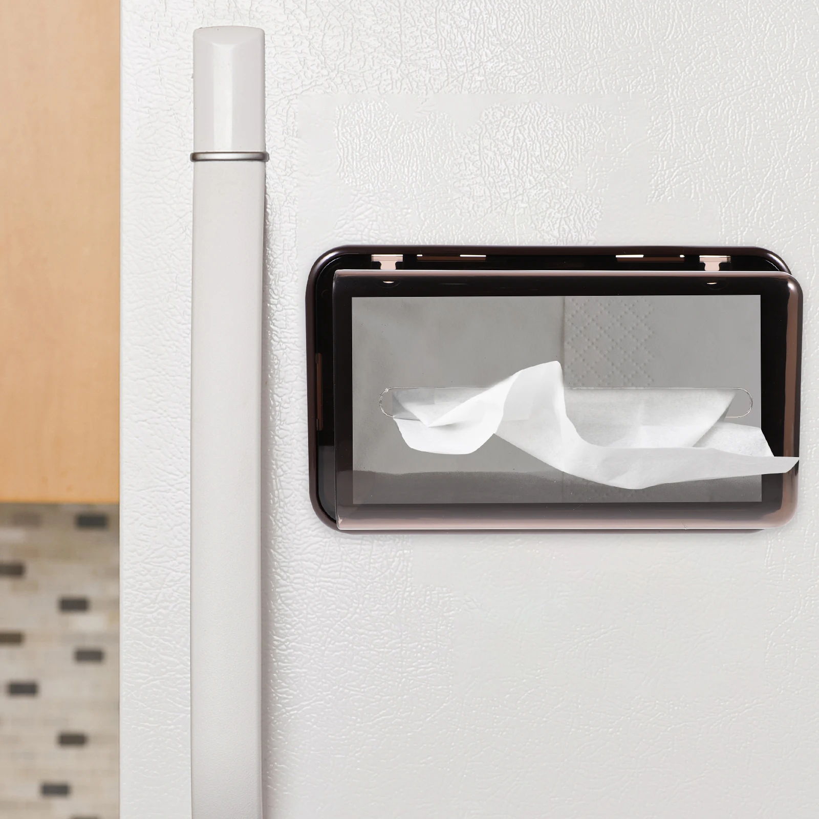 

Tissue Box Retainer Paper Towel Holder Fridge Magnet for Kitchen Dispenser Container
