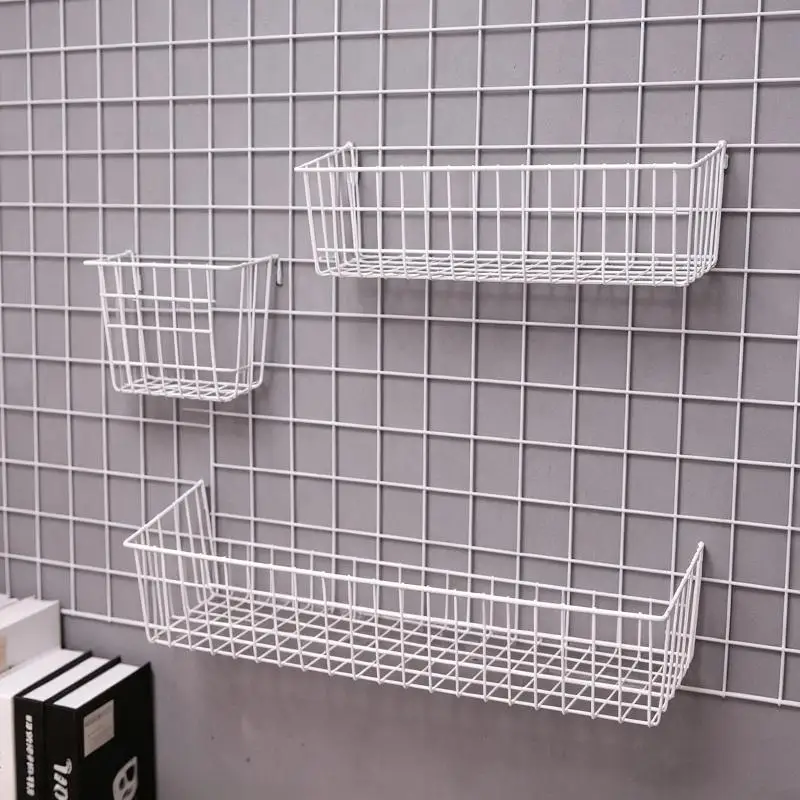 Hanging Wire Mesh Organizer Basket Durable Rustproof Wall Mounted for Sari Sari Store Kitchen Pantry Storage
