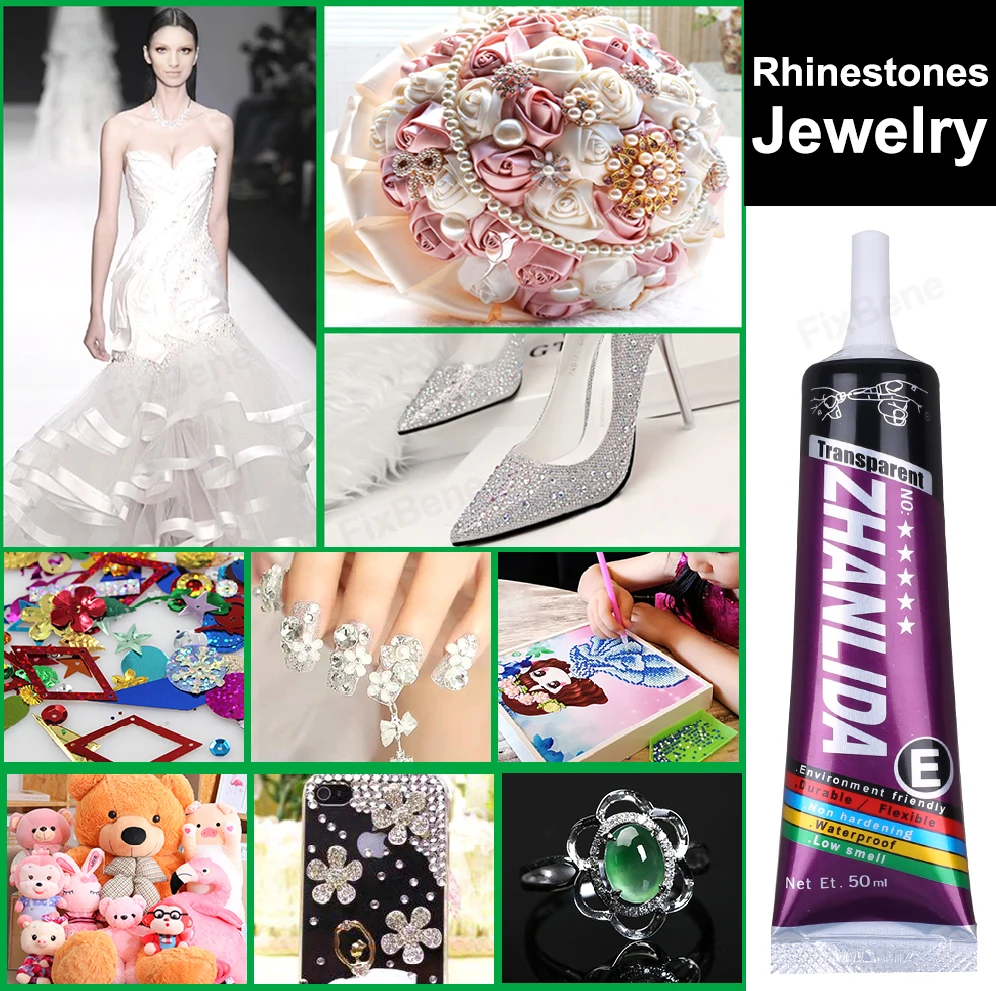 Waterproof Precision Glue Strong Adhesive Transparent Fabric Cloth Textile Jewelry Rhinestone Phone Case Nail Art Models Sealant