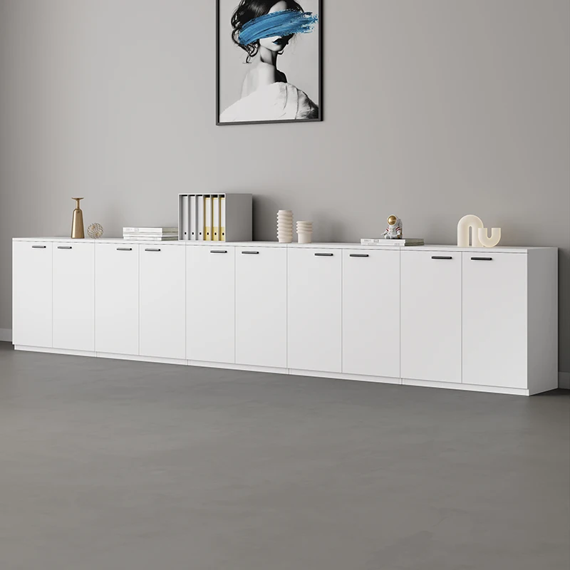 

Шкаф для размещения принтера Офисный чайный шкаф Информация от пола до потолка Боковая деревянная перегородка Низкая часть хранения