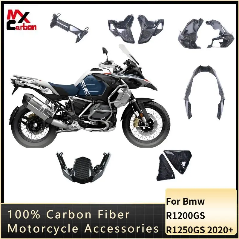 

For BMW R1200GS R1250GS R1200GS 2020+ 100% Carbon Fender Side Panels Pedals Side Tank Cover Front Fender Motorcycle Accessories