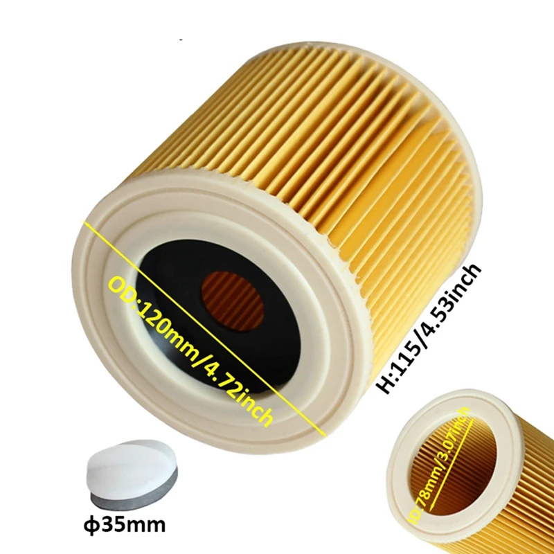 Replacement Air Dust Filter For Karcher Vacuum Cleaner Parts WD2250 WD3.200 MV2 MV3 WD3 A2004 A2204 Cartridge HEPA Filte