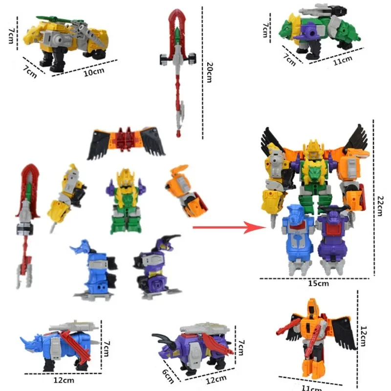 5w1 Megazords Dinozords transformacja zabawki figurki akcji deformacja Robot prezenty dla dzieci