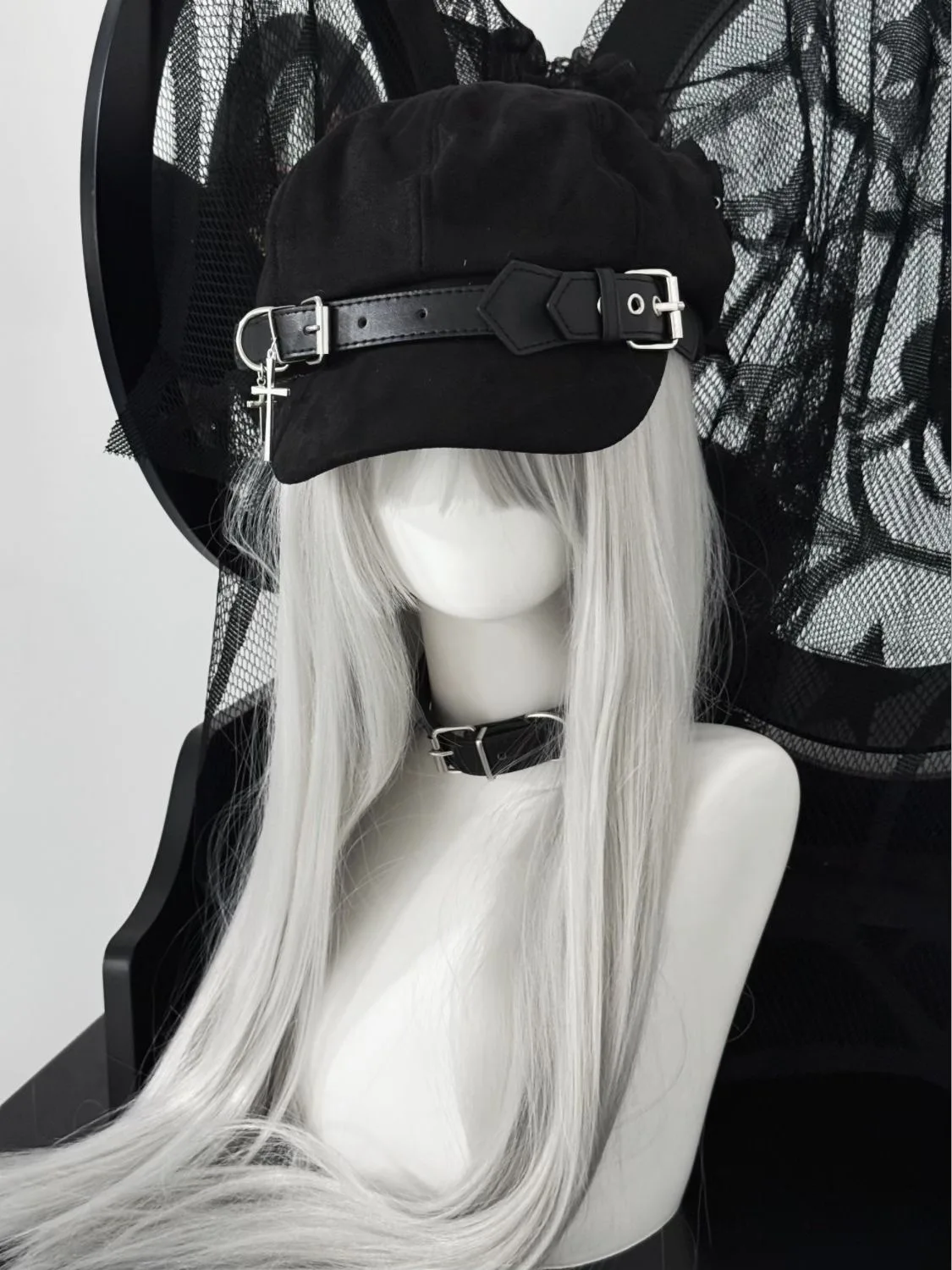 Gothic Lolita Sweet Cool Belt Buckle Women Harajuku Beret Baseball Cap Y2K Girl Steampunk Punk Cross Handmake Sun Hats