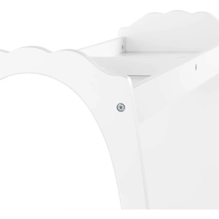 Dress Up Storage White: Dramatic Play Costume Rack with Mirror and Tray for Toddlers - Armoire Dresser with Fabric Storage Bins