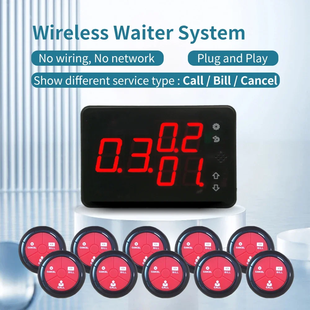 Take a Number System Restaurant Waitress Call Button System for Table Cafe