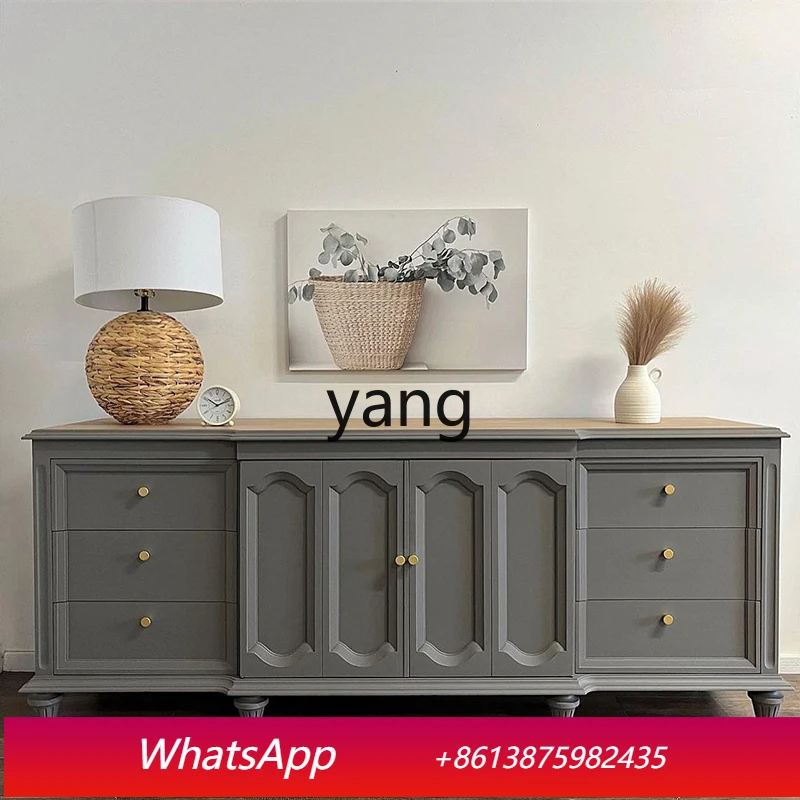 

LHH retro solid wood storage cabinet home living room wall TV dining side cabinet