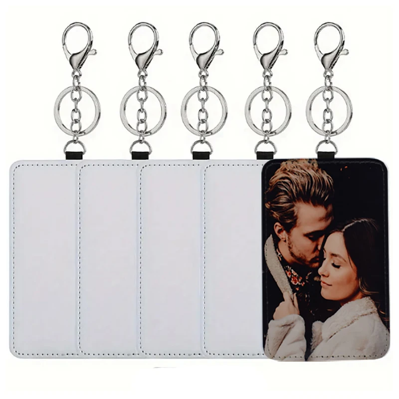 

30pcs sublimation PU leather blanks keychains with Card holder