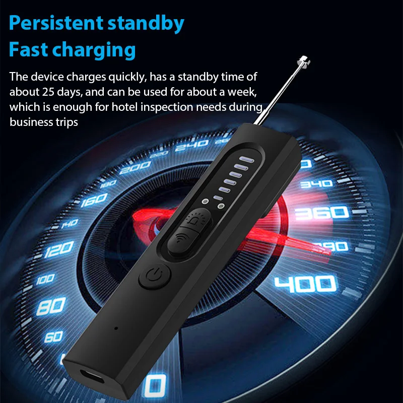 Hidden Camera Detector Anti-Spy Car GPS Tracker Listening Device Bug RF Wireless All Signal Scanner Gadget Security Protection